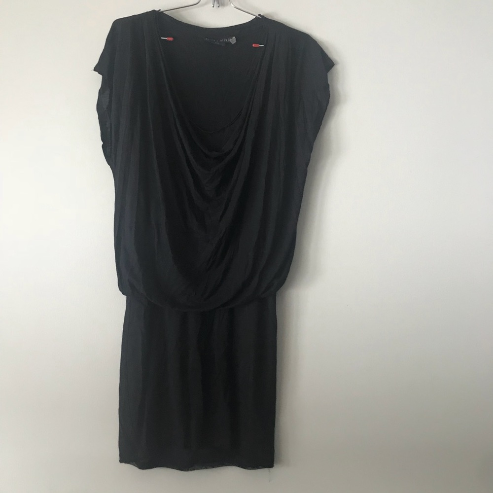 Alice + Olivia Black Jersey Draped Dress